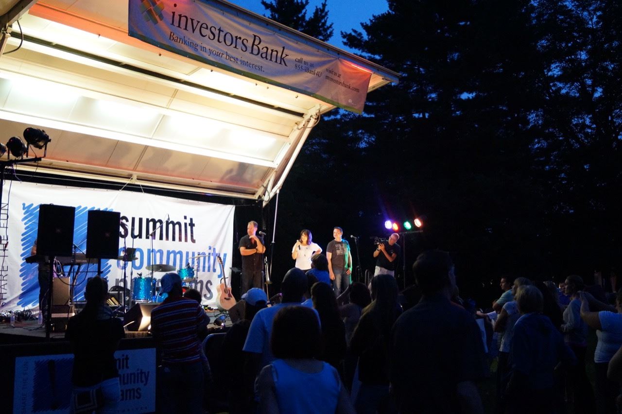 Band plays at the Brian Kirk and the Jirks - Hot Summer Nights event.